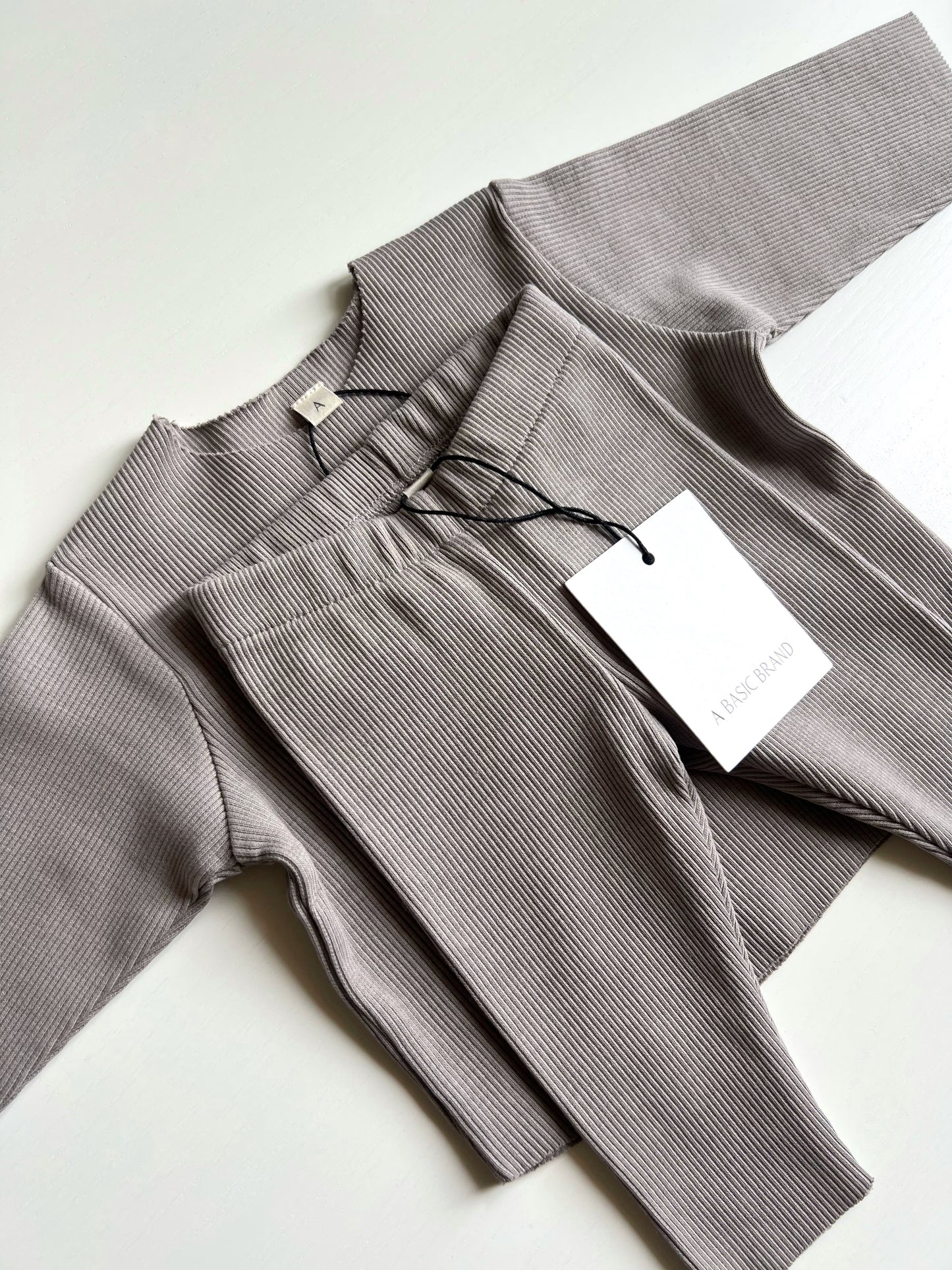 RIB SWEATSHIRT SET STONE