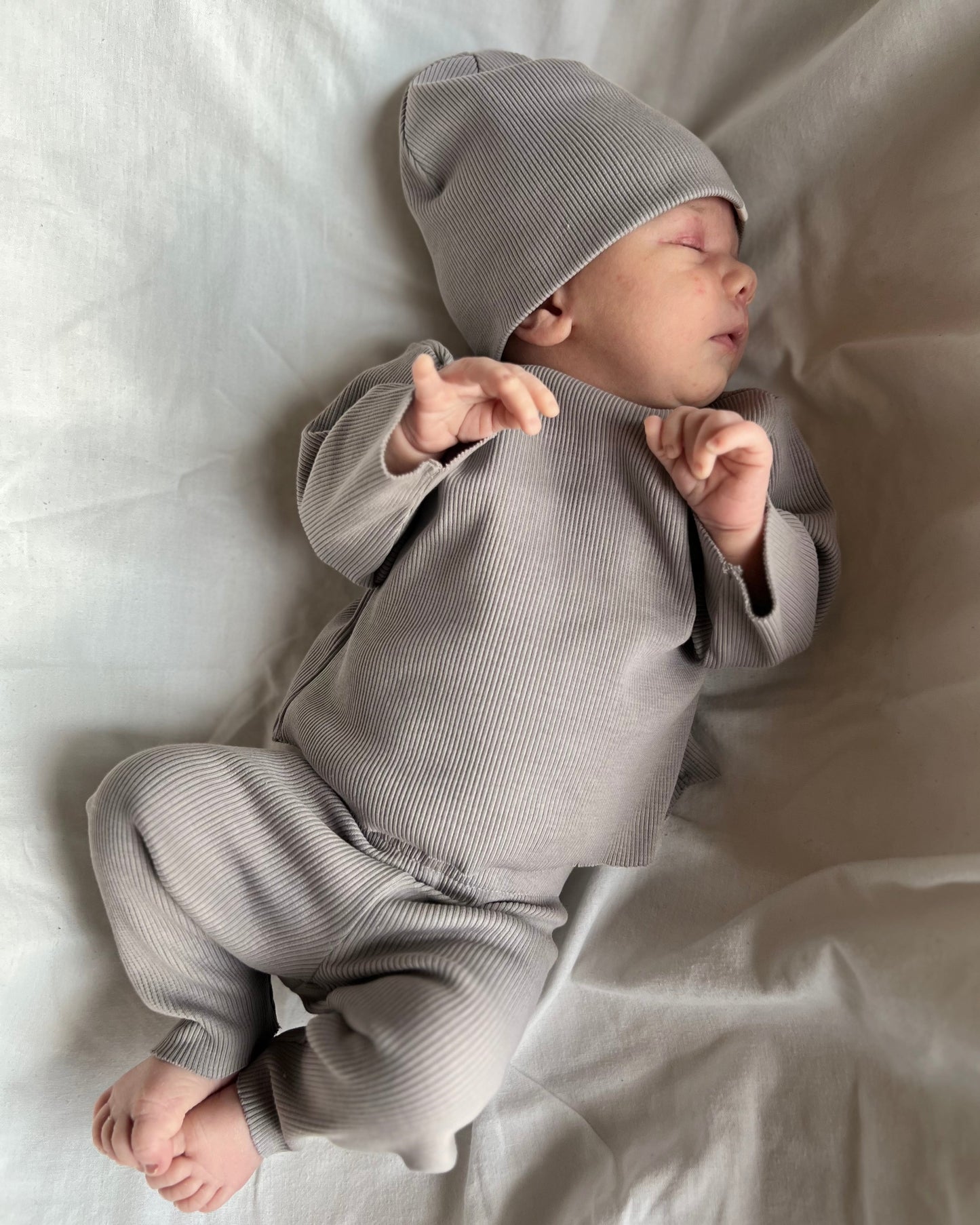 RIB SWEATSHIRT SET STONE