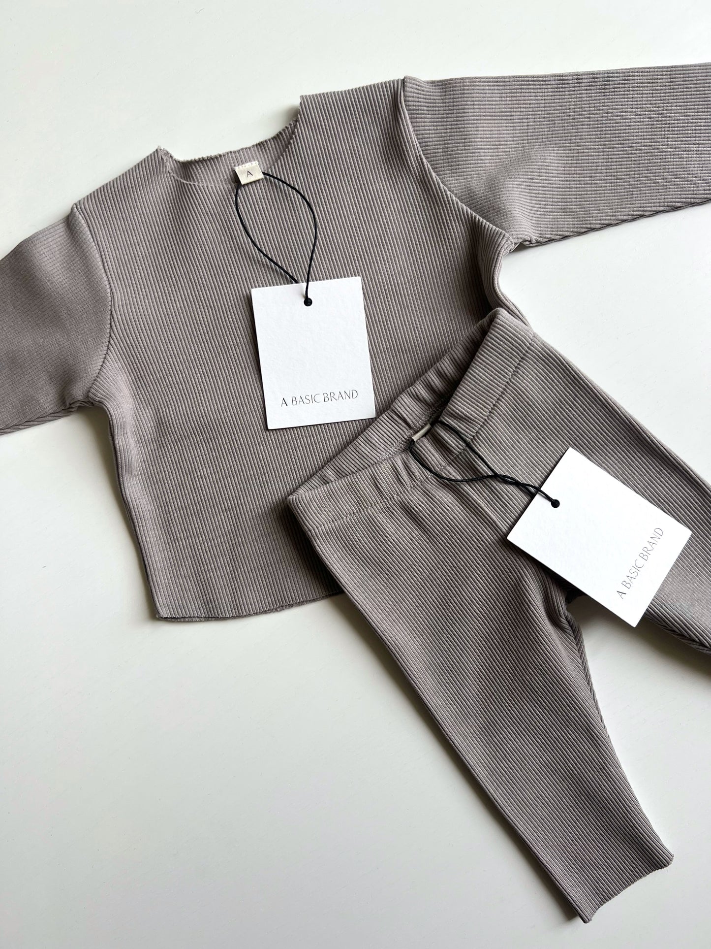 RIB SWEATSHIRT SET STONE