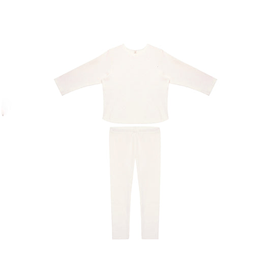 RIB SWEATSHIRT SET NATURALNA BIEL