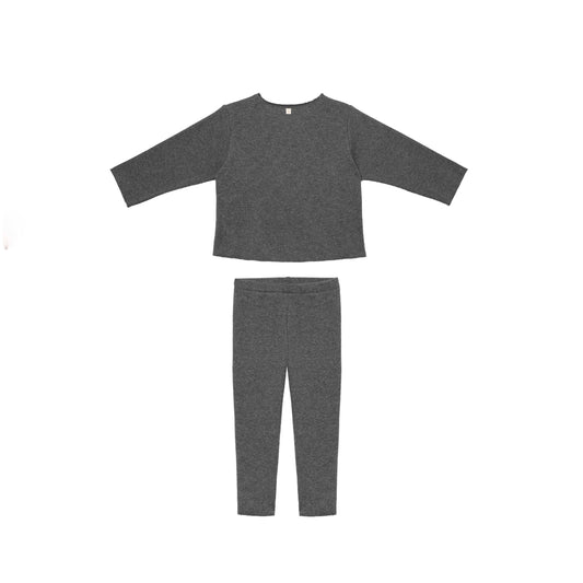 RIB SWEATSHIRT SET CIEMNOSZARY