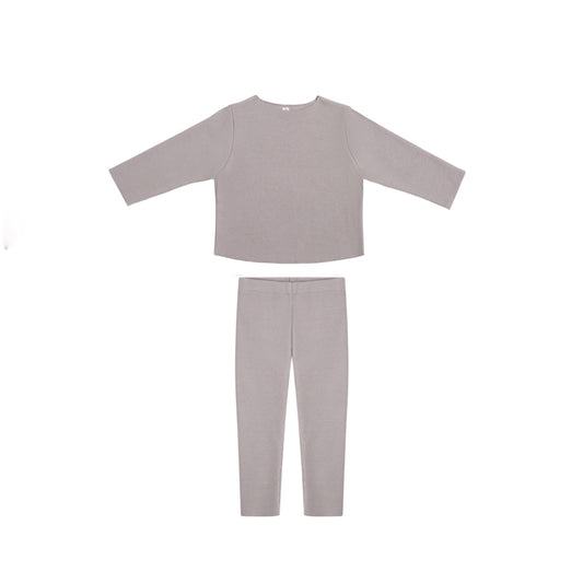 RIB SWEATSHIRT SET STONE